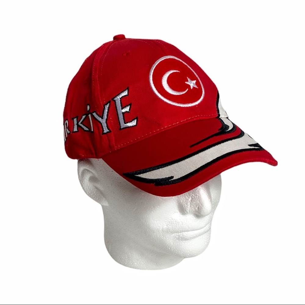 Kadim Red/Black/White Turkish Flag Baseball Cap - Picture 5 of 13